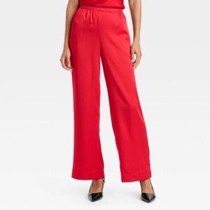 Satin Pull-On Pant from A New Day NWOT size XL red